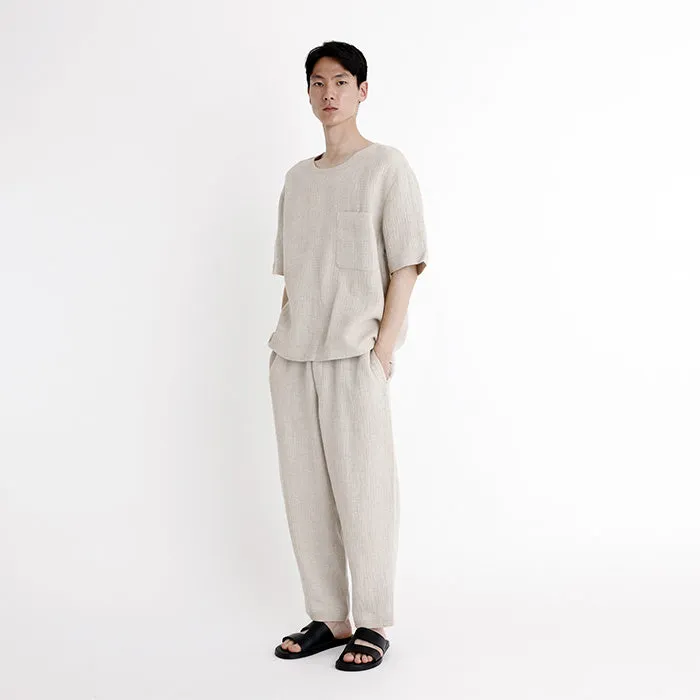 7115 By Szeki Signature Gauze Pocket T-Shirt Oatmeal