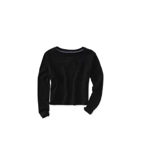 Aeropostale Womens Wide Cropped Crew Knit Sweater