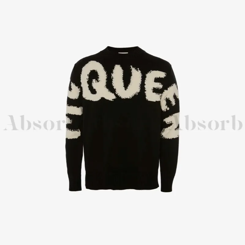 alexander mcqueen  |Crew Neck Street Style Bi-color Long Sleeves Cotton Logo