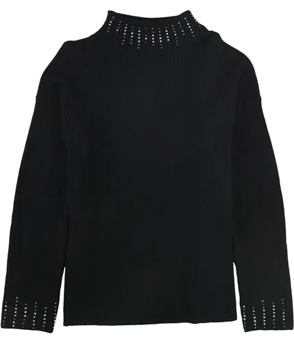 Alfani Womens Embellished High Neck Pullover Sweater