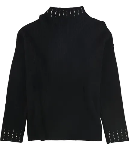 Alfani Womens Embellished High Neck Pullover Sweater