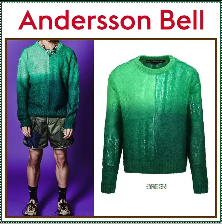 ANDERSSON BELL  |Street Style Long Sleeves Plain Logo Sweaters