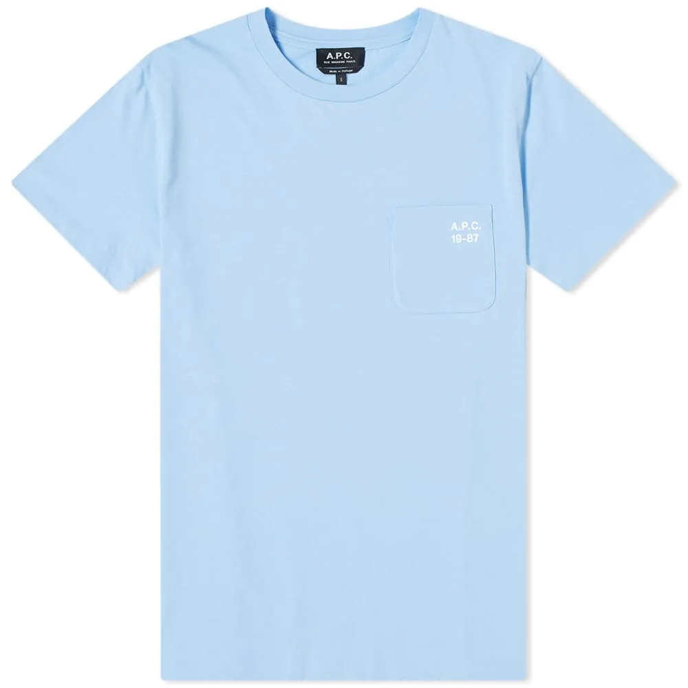 A.P.C. Andrew Logo Pocket T-ShirtBlue