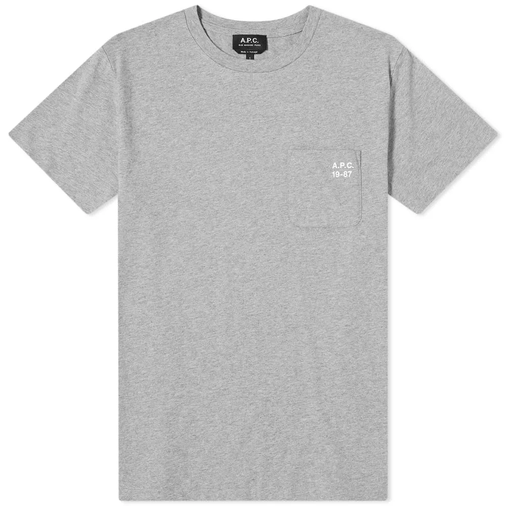 A.P.C. Andrew Logo Pocket T-ShirtHeather Grey