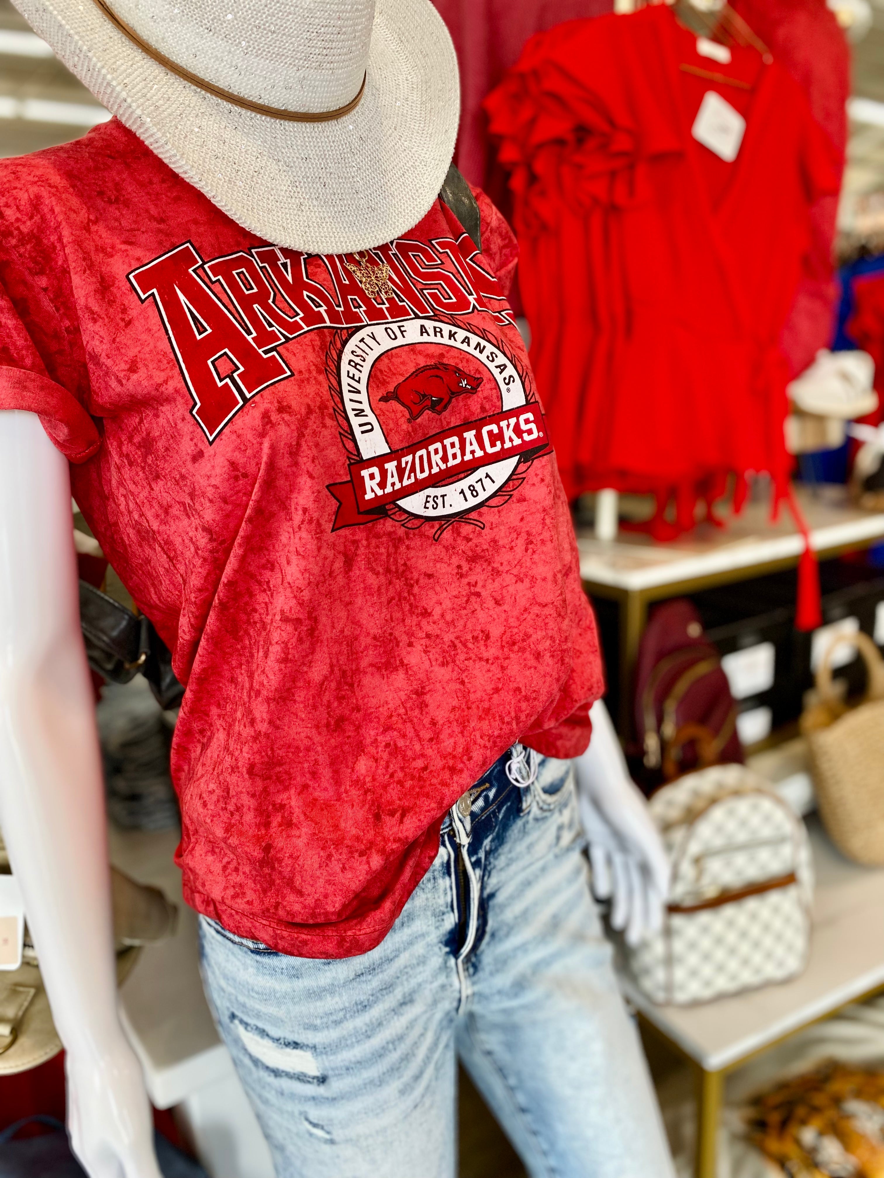 Arkansas Razorback Acid wash Graphic Tee