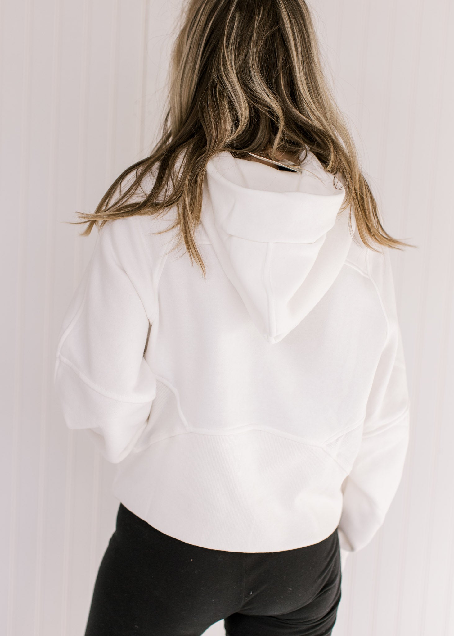 Athleisure Ivory Cropped 1/4 Zip