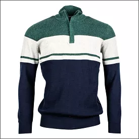 Bailey's Green & Navy Zip Neck: