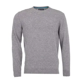 Barbour Essential Lambswool Crew Neck Sweater Grey Marl