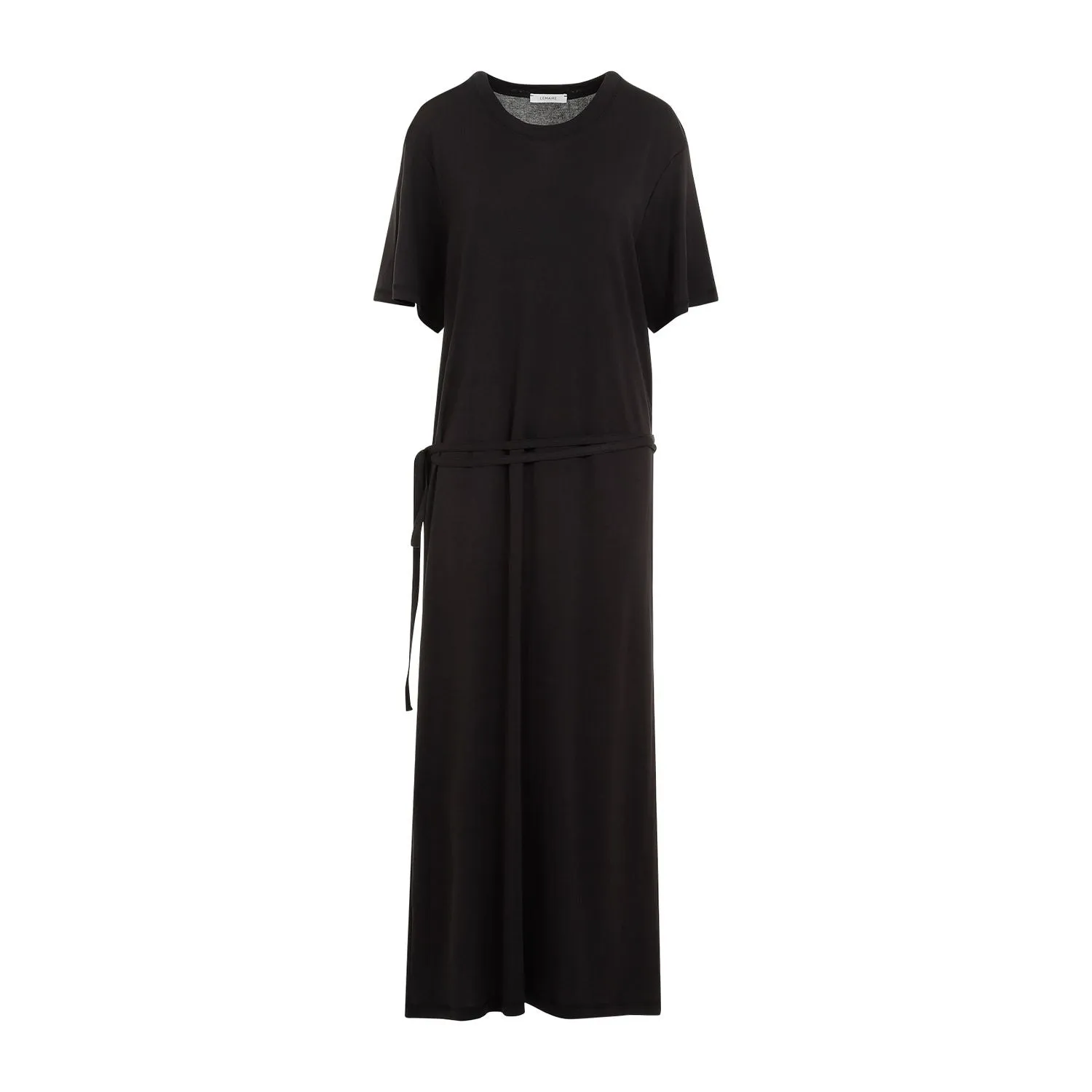 BELTED RIB T-SHIRT MIDI DRESS