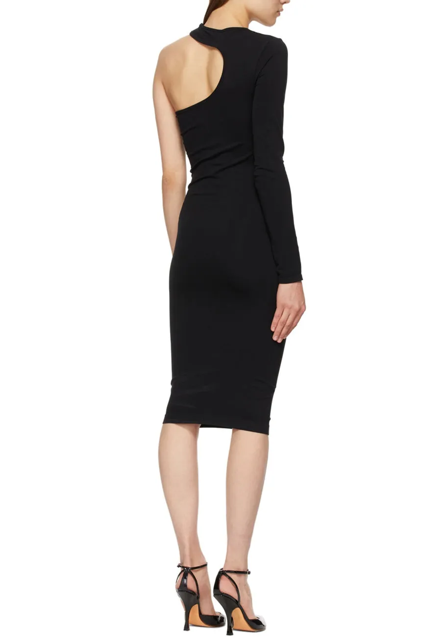 Black Ribbed Core Cutout Midi Dress (Pre-loved)