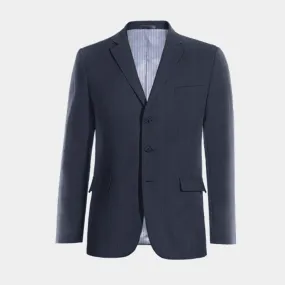  Blazer azul marino de lino esencial de 3 botones