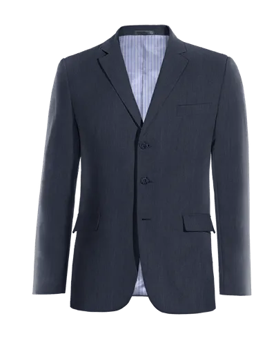  Blazer azul marino de lino esencial de 3 botones