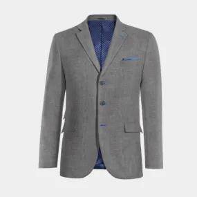  Blazer gris de lino ligera edición limitada de 3 botones