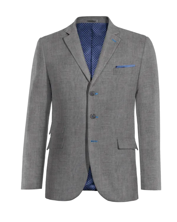  Blazer gris de lino ligera edición limitada de 3 botones