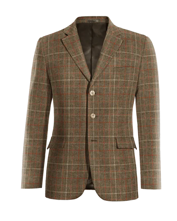  Blazer marrón de tweed príncipe de gales edición limitada de 3 botones