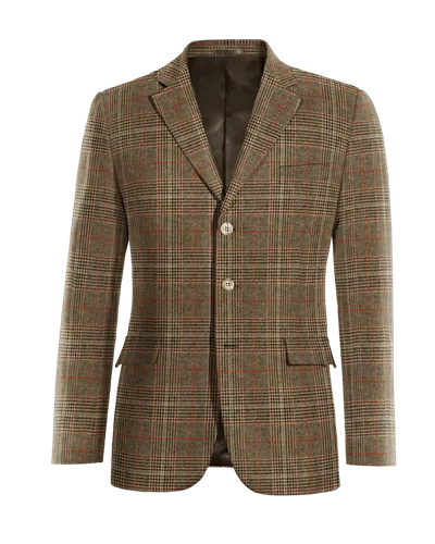  Blazer marrón de tweed príncipe de gales edición limitada de 3 botones