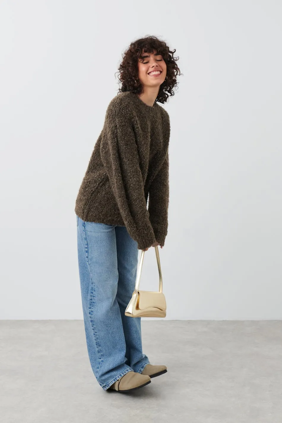 Boucle knitted sweater