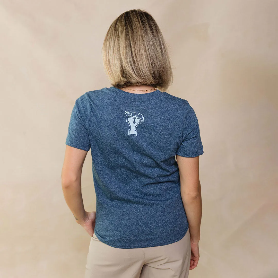 BYU Boyfriend Tee, Navy Tilt Flag