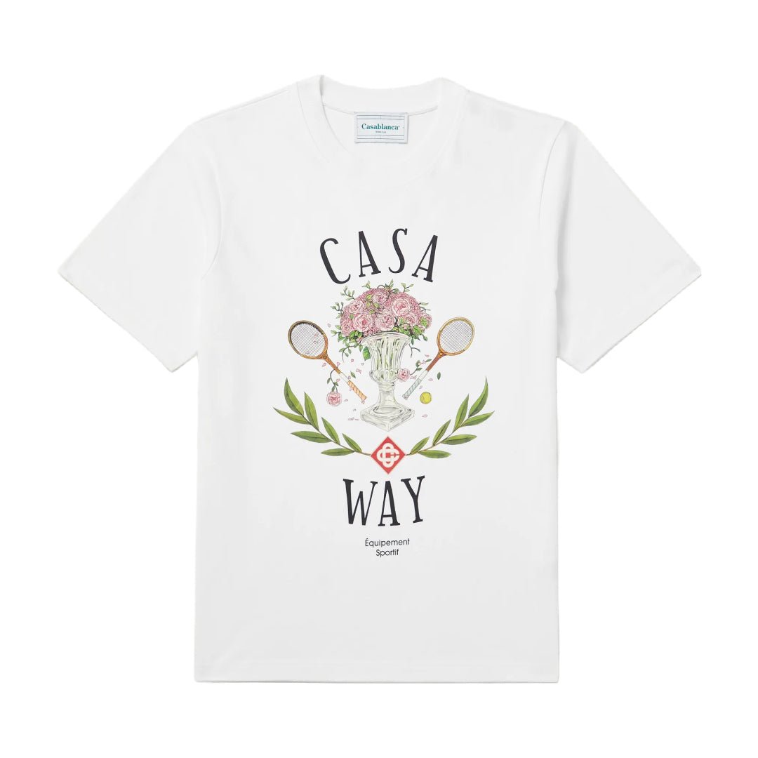 CASABLANCA CASA WAY PRINTED LOGO T-SHIRT WHITE