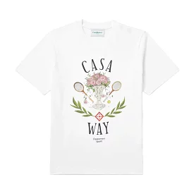 CASABLANCA CASA WAY PRINTED LOGO T-SHIRT WHITE