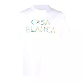 CASABLANCA L'ARCHE FLEURIE PRINTED T-SHIRT WHITE