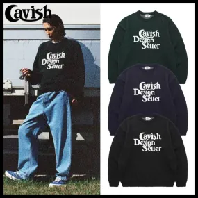 CAVISH  |Unisex Street Style Long Sleeves Plain Oversized Logo