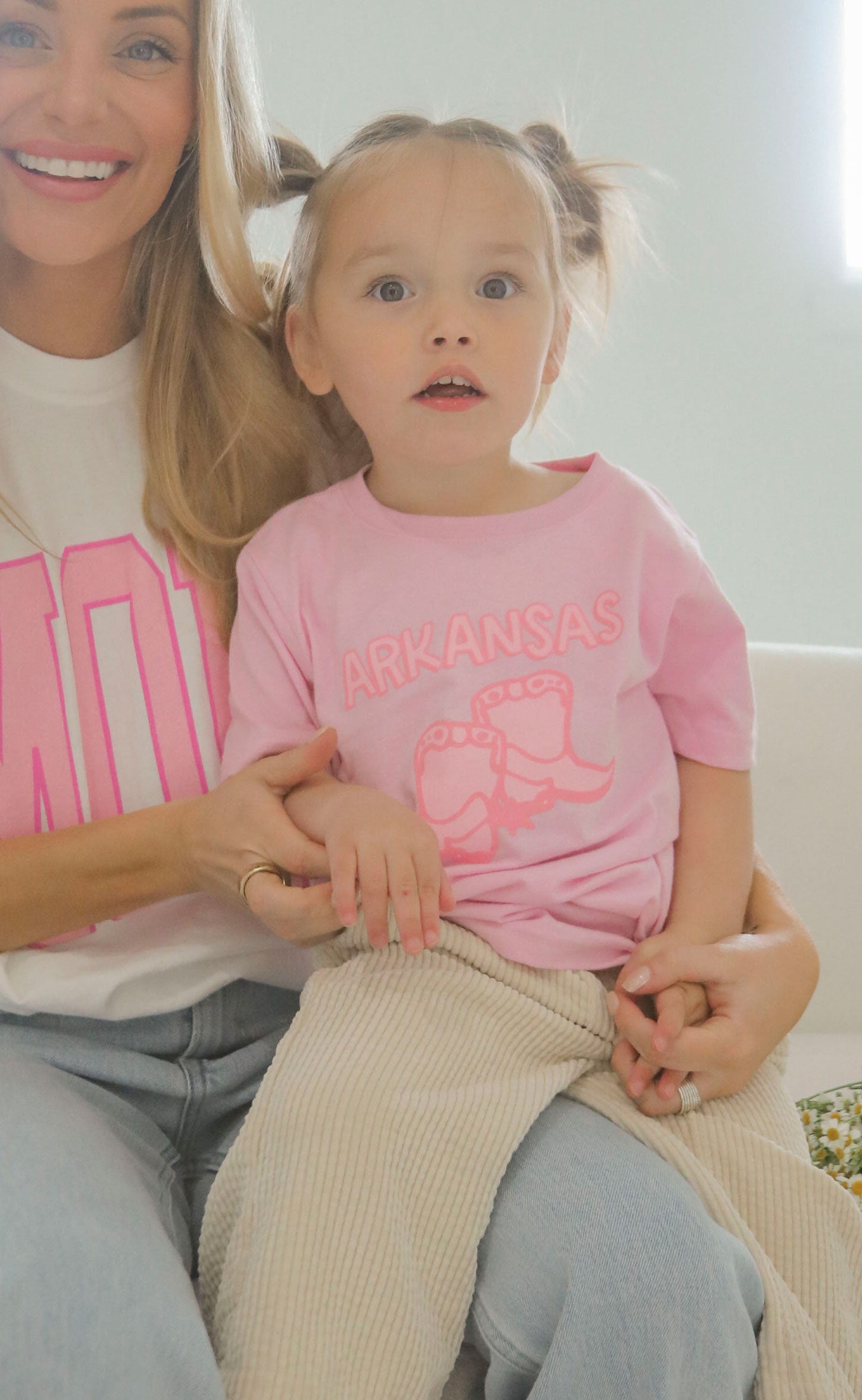 charlie southern: arkansas pink boots kids tee