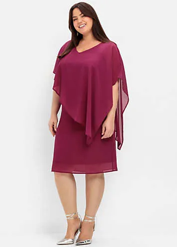 Chiffon Cape Cocktail Dress by Sheego | Look Again