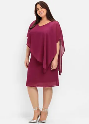 Chiffon Cape Cocktail Dress by Sheego | Look Again