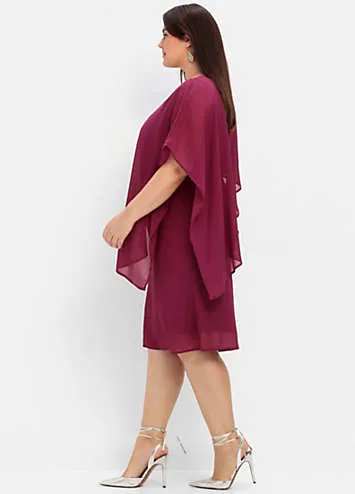 Chiffon Cape Cocktail Dress by Sheego | Look Again