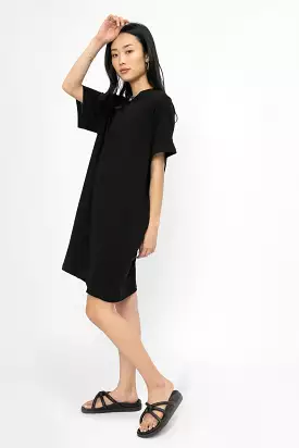 Cotton T-Shirt Dress in Black