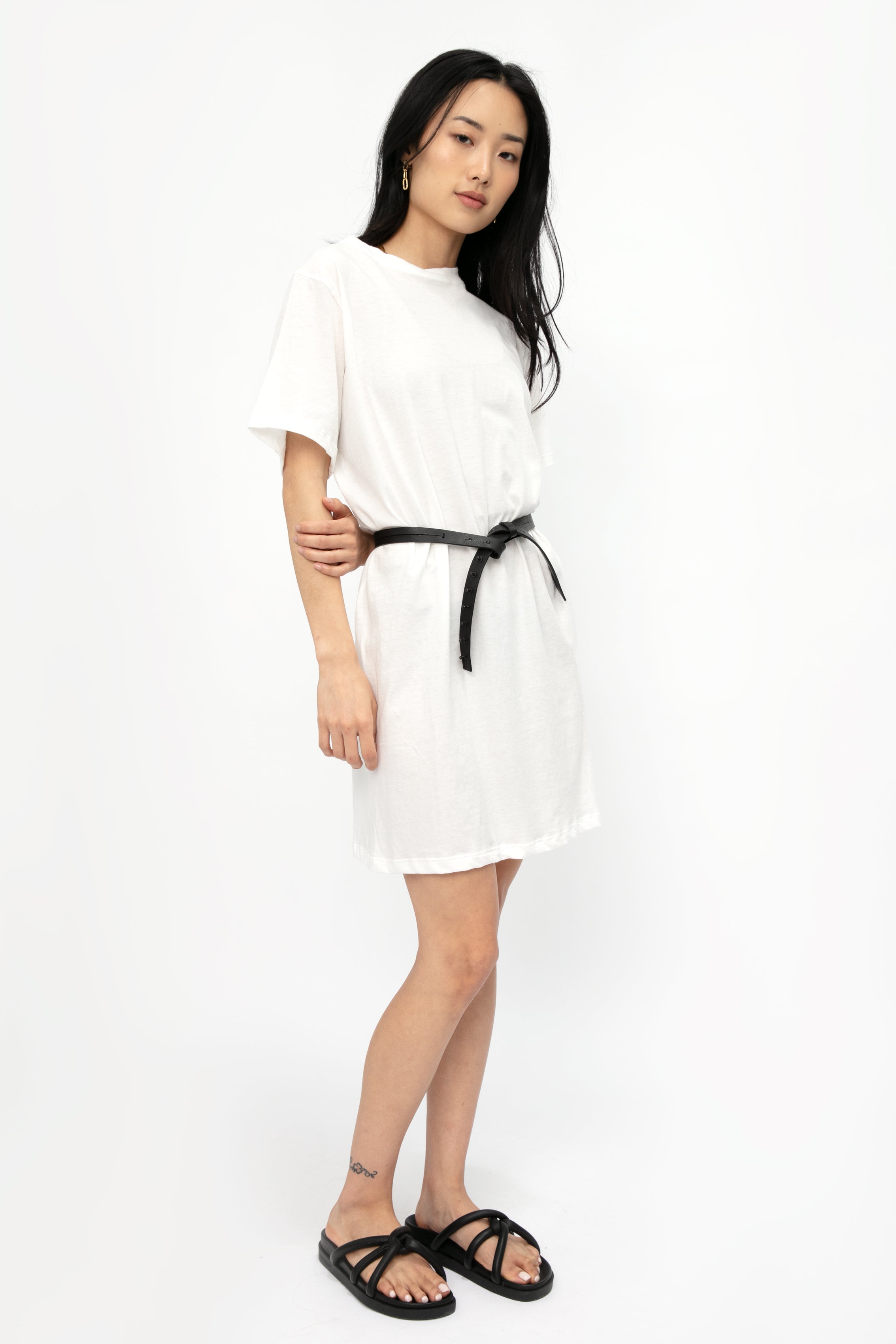 Cotton T-Shirt Dress in Off White