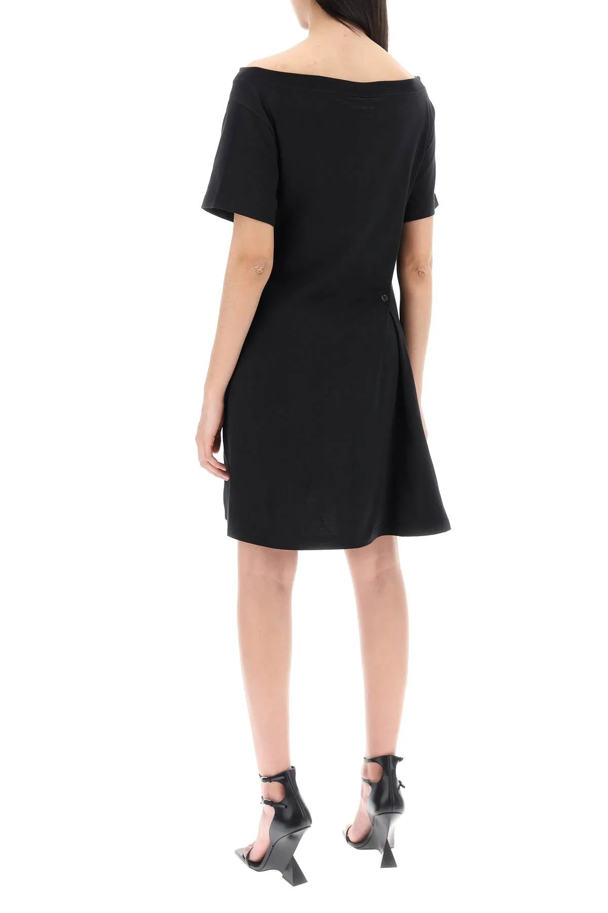 Courreges twisted t-shirt mini dress 224JRO420JS0107 BLACK