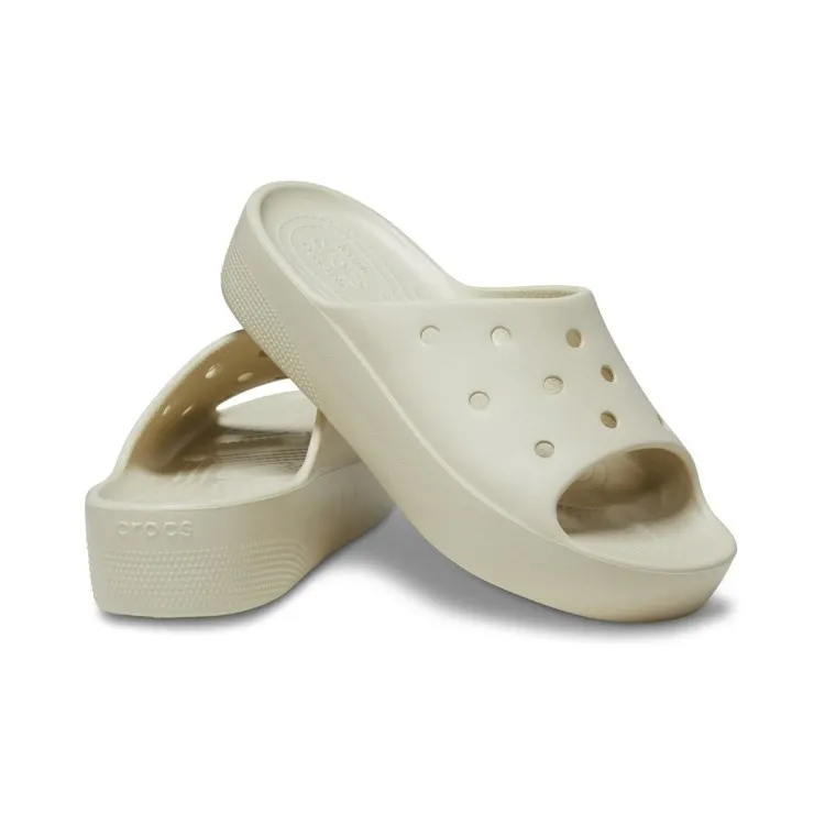 Crocs Crocs Classic Platform Slide W 208180 2Y2 Ciabatte Donna In Gomma Beige