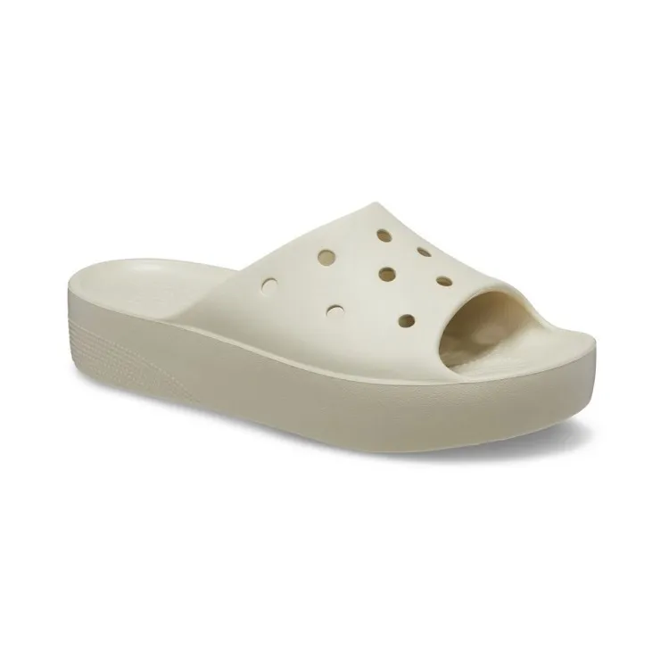 Crocs Crocs Classic Platform Slide W 208180 2Y2 Ciabatte Donna In Gomma Beige