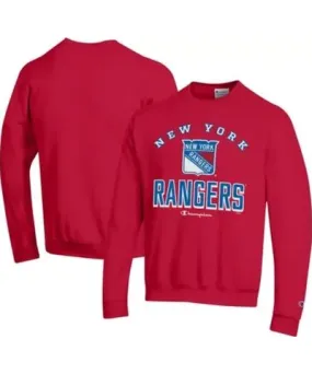 Cutter & Buck Men's NHL New York Rangers Eco Powerblend Crewneck Sweatshirt