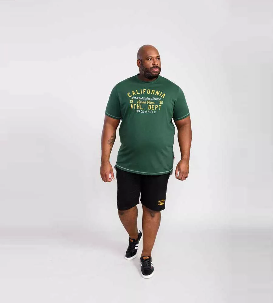 D555 Big Mens California Athletics Printed T-Shirt (PARNWELL)