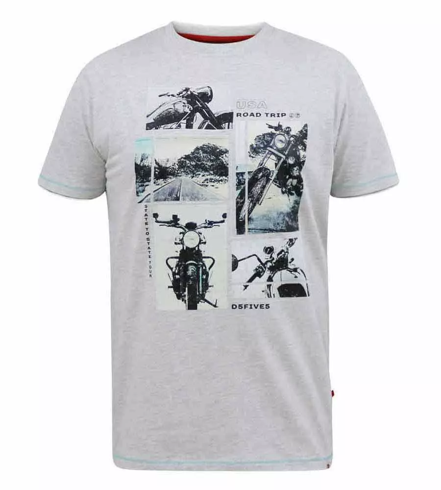 D555 Big Mens Multi Bike Photo Printed T-Shirt (TRAFFORD)