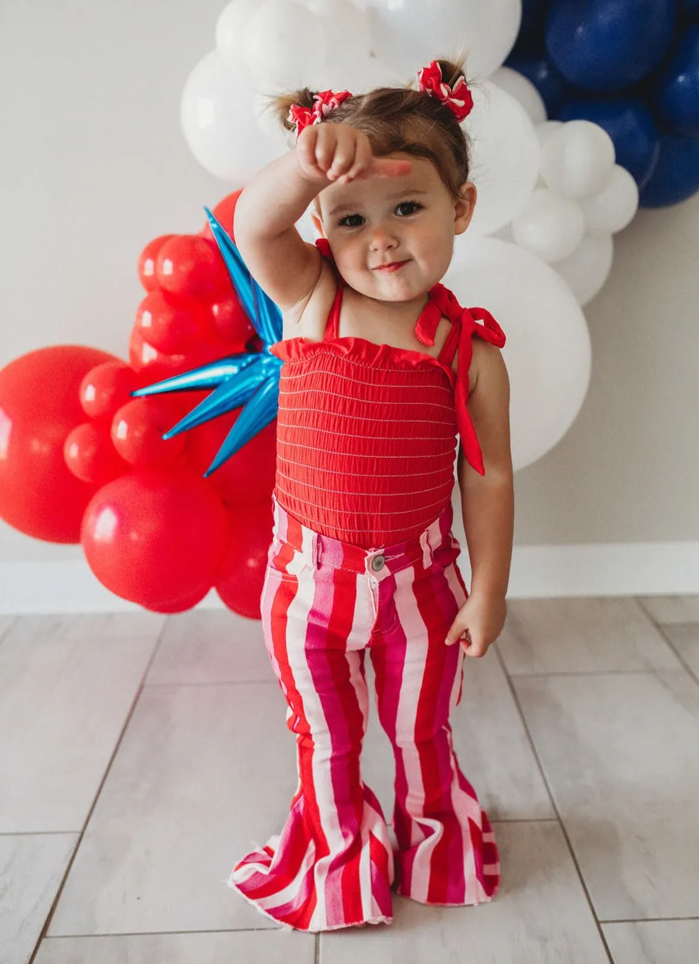 DAISY STRIPED GIRLS BELL BOTTOMS