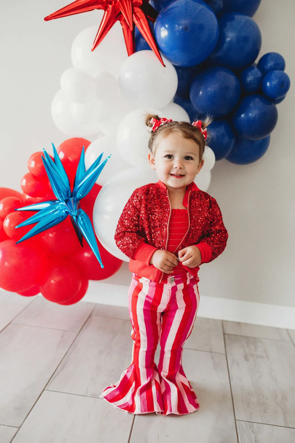 DAISY STRIPED GIRLS BELL BOTTOMS