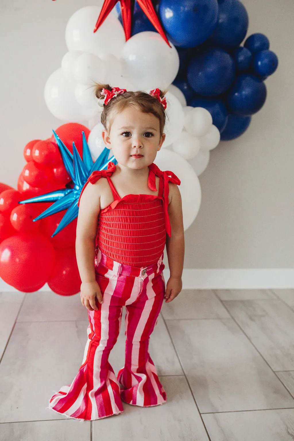 DAISY STRIPED GIRLS BELL BOTTOMS