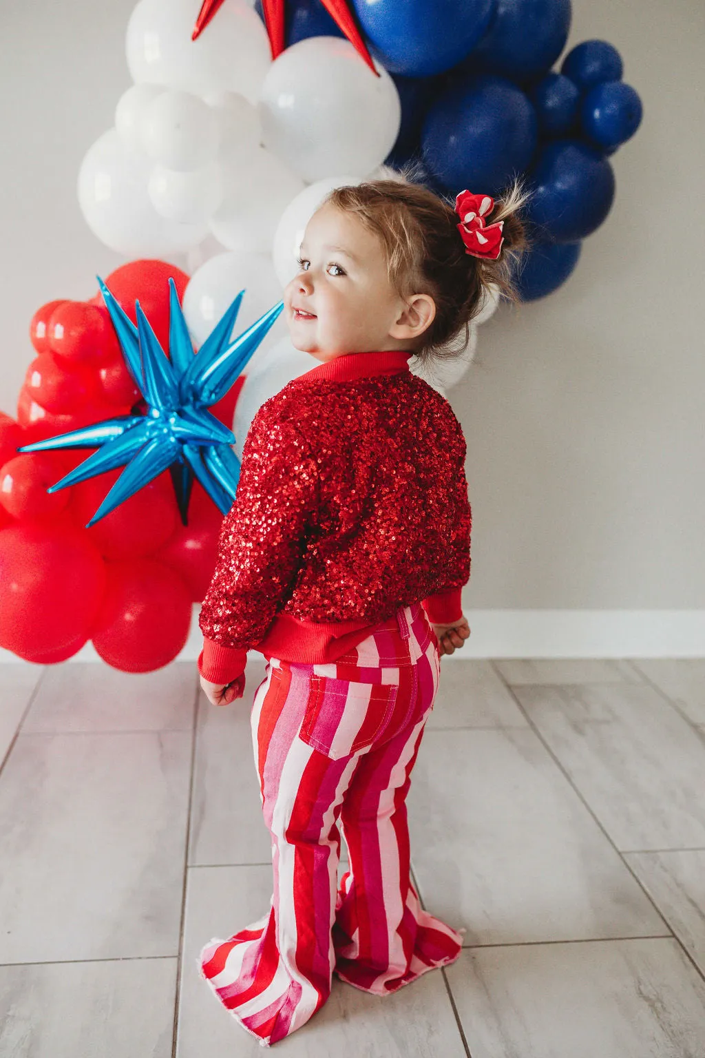 DAISY STRIPED GIRLS BELL BOTTOMS