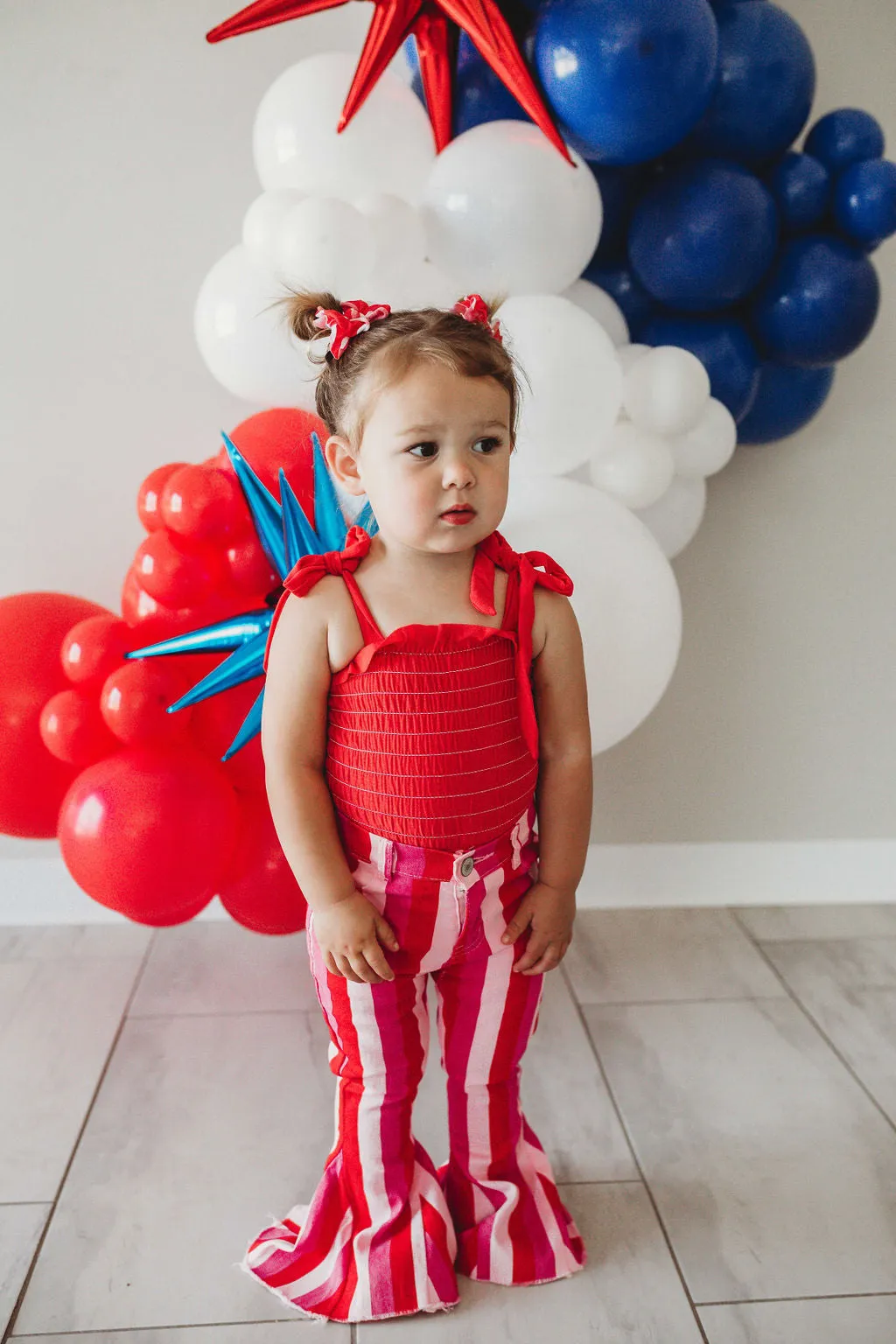 DAISY STRIPED GIRLS BELL BOTTOMS