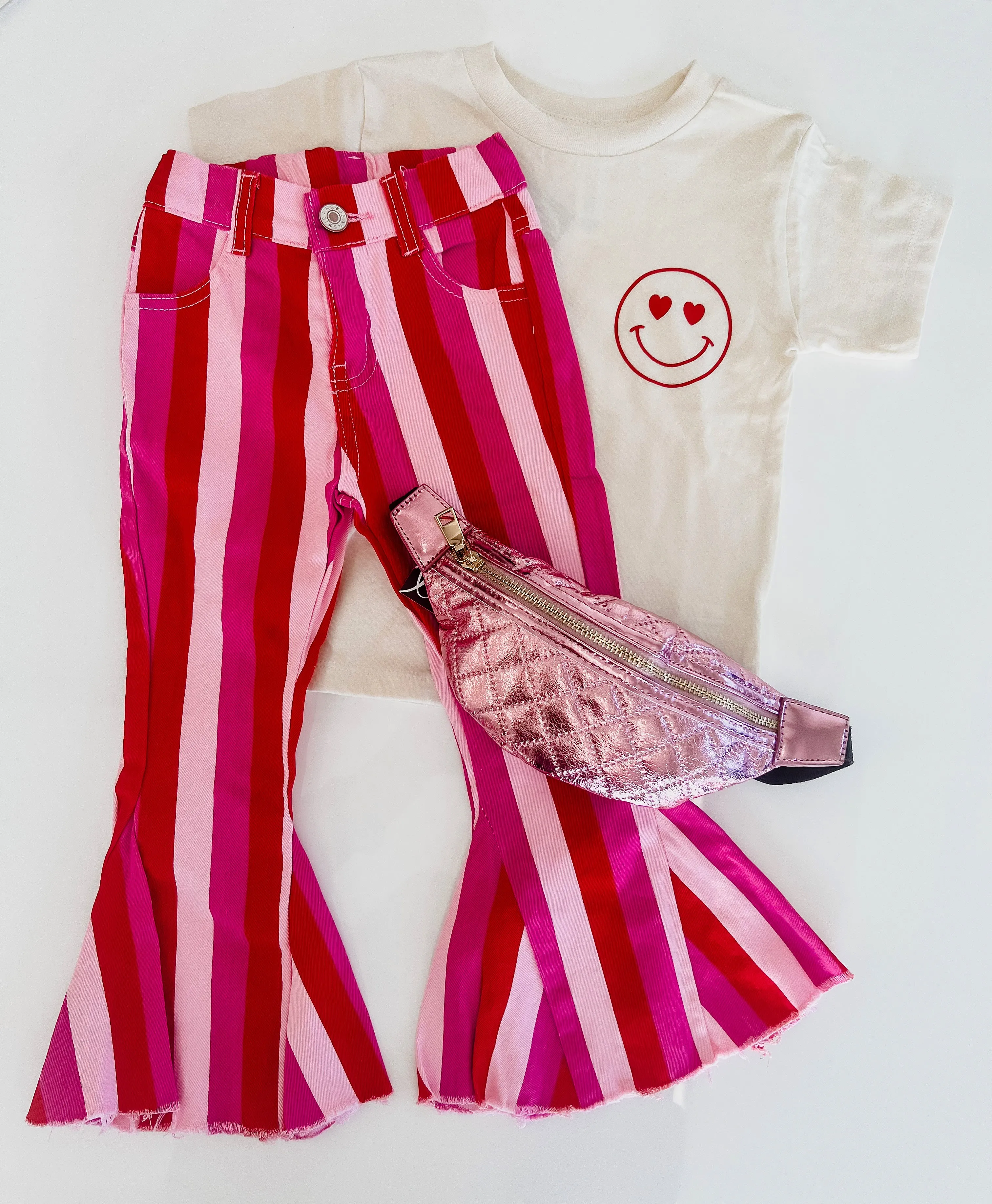 DAISY STRIPED GIRLS BELL BOTTOMS