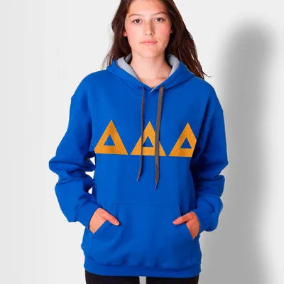 Delta Delta Delta Contrast Hoody with FLOCK