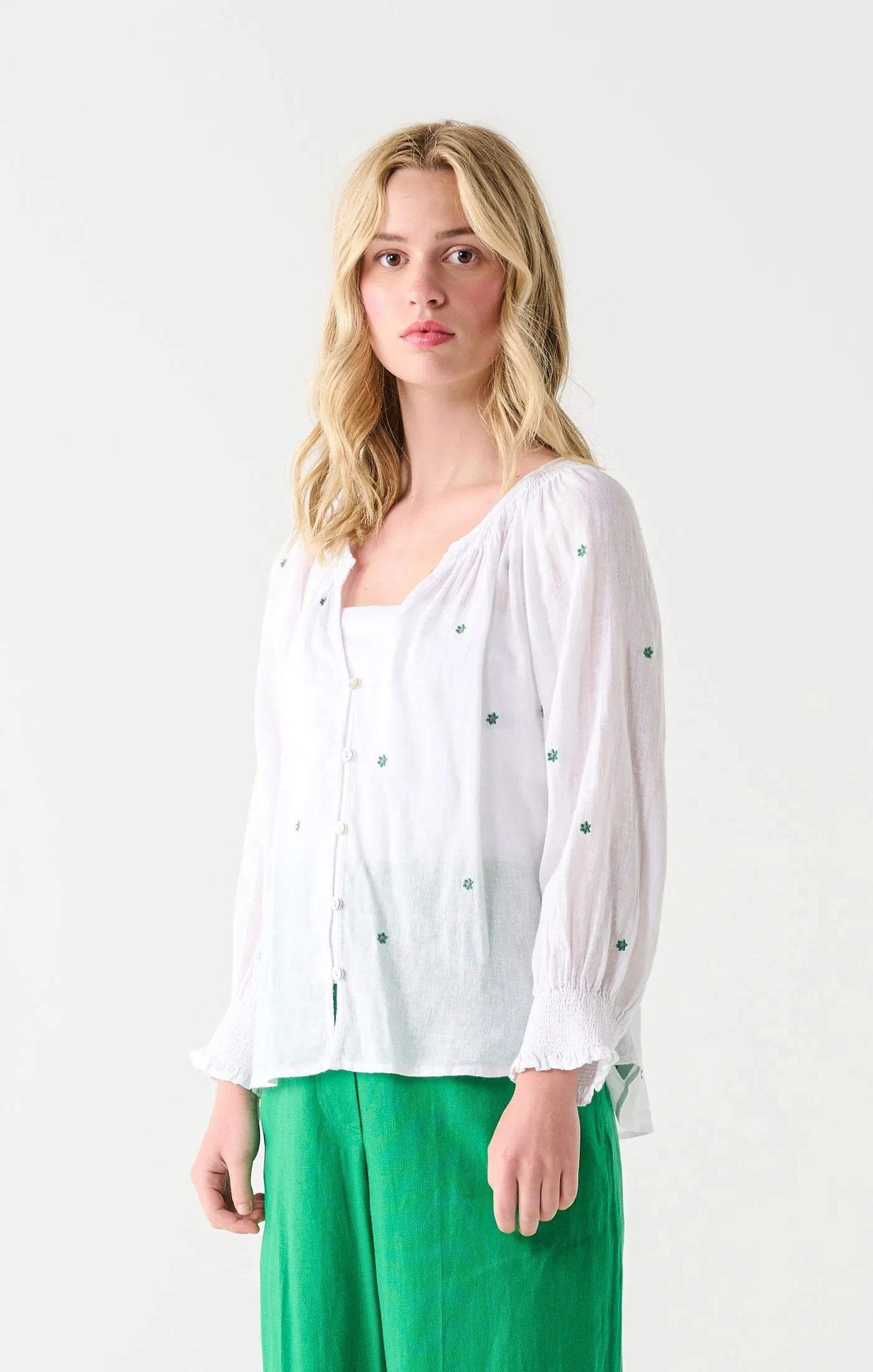 Dex Embroidered Blouse In White