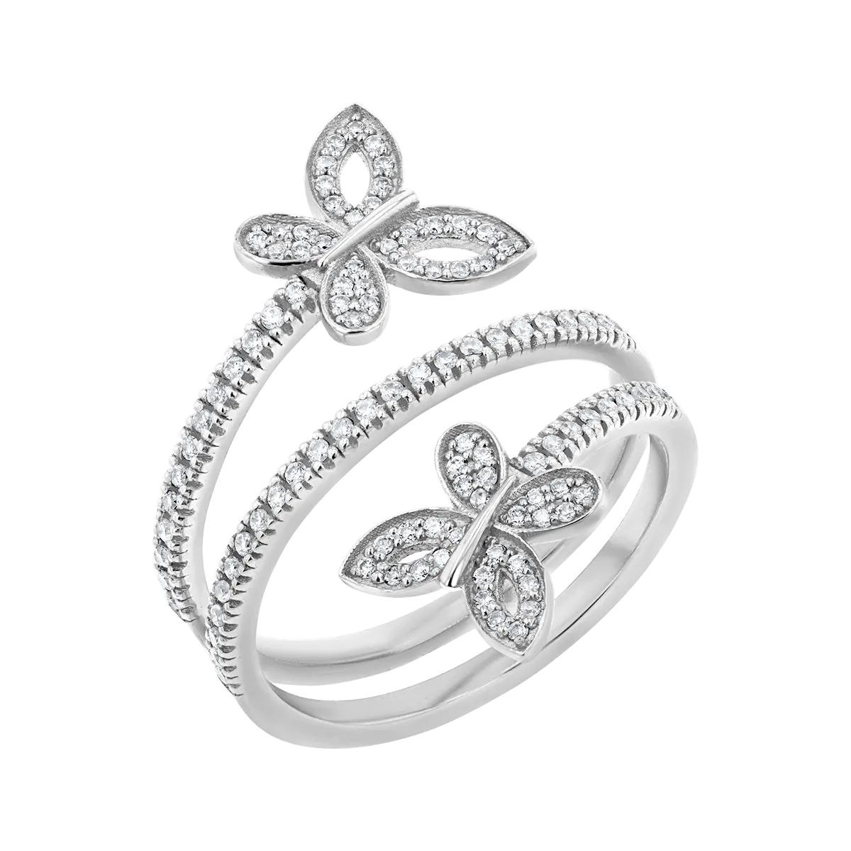 Diamond Double Wrap Butterfly Ring