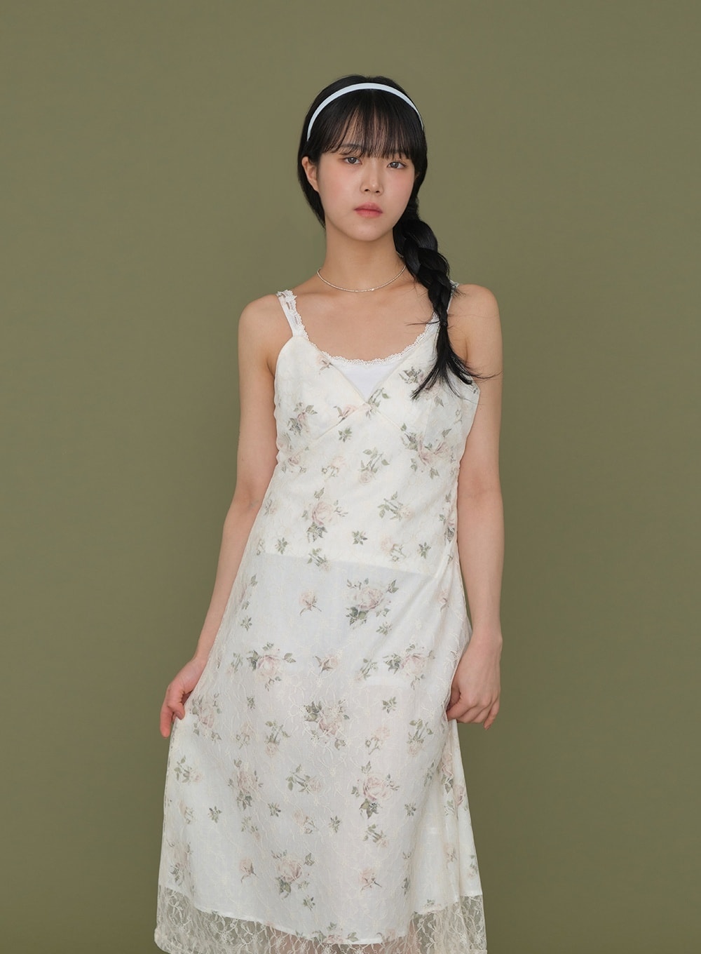 Double Flower Lace Maxi Sleeveless Dress