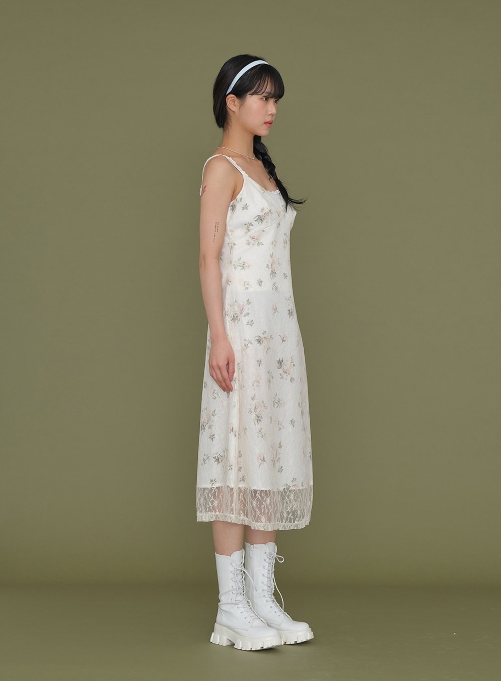 Double Flower Lace Maxi Sleeveless Dress