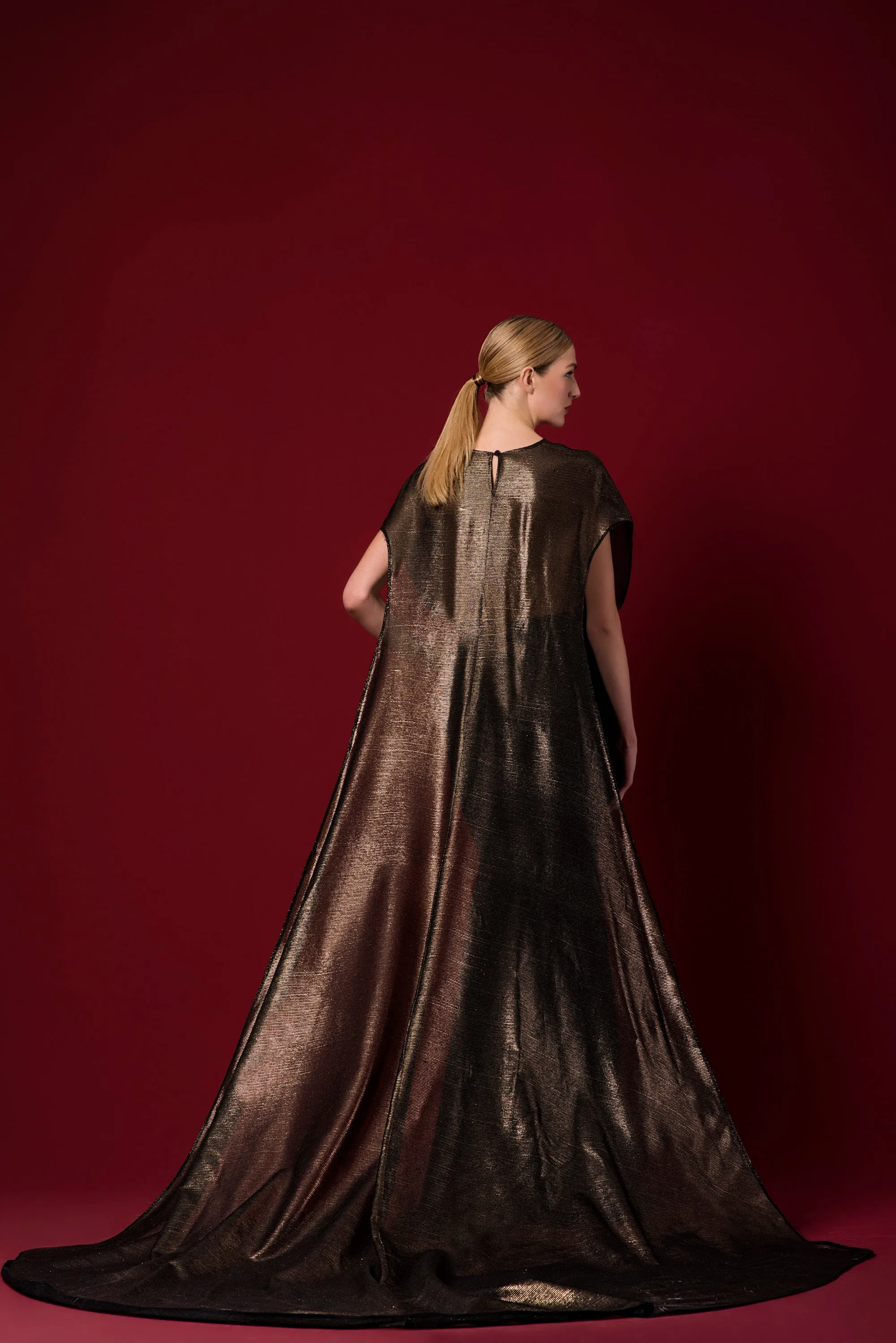 Draped Mesh and Double Viscose Mermaid Dress